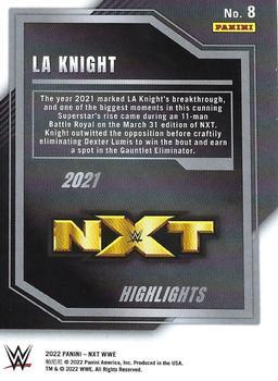 2022 Panini NXT 2.0 WWE - 2021 NXT Highlights Silver #8 LA Knight Back