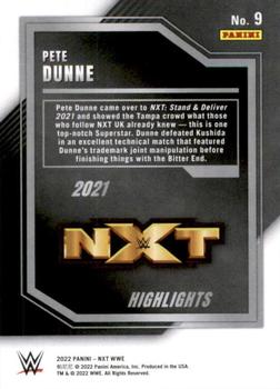 2022 Panini NXT 2.0 WWE - 2021 NXT Highlights Silver #9 Pete Dunne Back