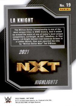 2022 Panini NXT 2.0 WWE - 2021 NXT Highlights Silver #19 LA Knight Back