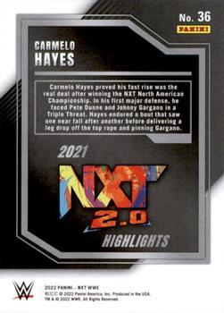 2022 Panini NXT 2.0 WWE - 2021 NXT Highlights Silver #36 Carmelo Hayes Back