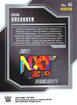 2022 Panini NXT 2.0 WWE - 2021 NXT Highlights Silver #40 Bron Breakker Back