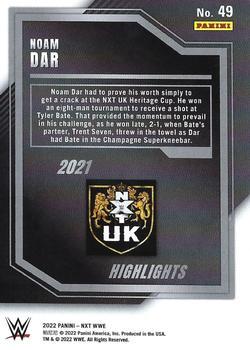 2022 Panini NXT 2.0 WWE - 2021 NXT Highlights Silver #49 Noam Dar Back