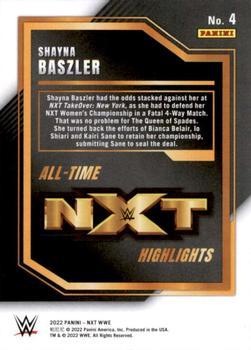 2022 Panini NXT 2.0 WWE - All-Time NXT Highlights Silver #4 Shayna Baszler Back