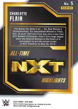 2022 Panini NXT 2.0 WWE - All-Time NXT Highlights Silver #5 Charlotte Flair Back