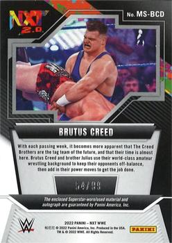 2022 Panini NXT 2.0 WWE - NXT Memorabilia Signatures #MS-BCD Brutus Creed Back