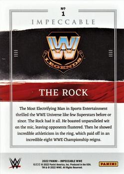 2022 Panini Impeccable WWE #1 The Rock Back