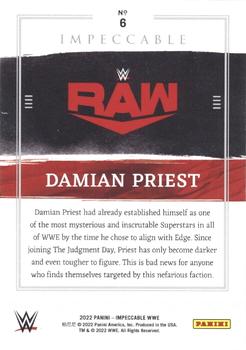 2022 Panini Impeccable WWE #6 Damian Priest Back