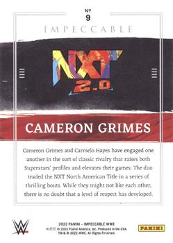 2022 Panini Impeccable WWE #9 Cameron Grimes Back