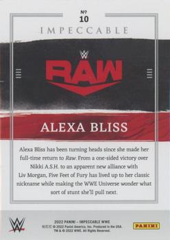 2022 Panini Impeccable WWE #10 Alexa Bliss Back