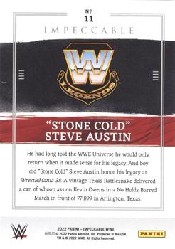 2022 Panini Impeccable WWE #11 Stone Cold Steve Austin Back