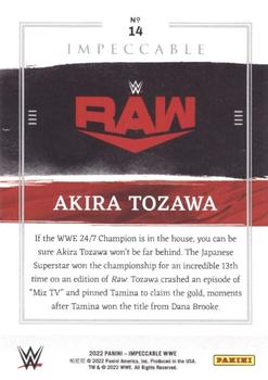 2022 Panini Impeccable WWE #14 Akira Tozawa Back