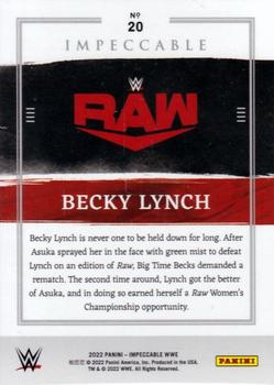 2022 Panini Impeccable WWE #20 Becky Lynch Back