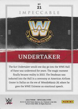 2022 Panini Impeccable WWE #21 Undertaker Back
