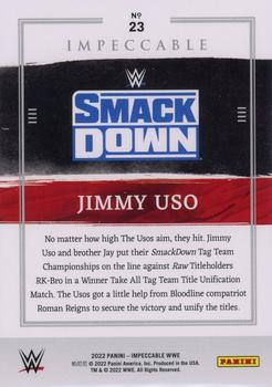 2022 Panini Impeccable WWE #23 Jimmy Uso Back