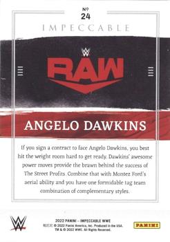 2022 Panini Impeccable WWE #24 Angelo Dawkins Back