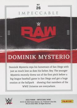 2022 Panini Impeccable WWE #26 Dominik Mysterio Back