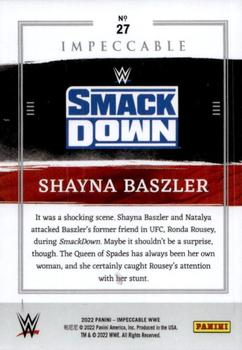 2022 Panini Impeccable WWE #27 Shayna Baszler Back