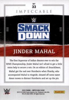 2022 Panini Impeccable WWE #33 Jinder Mahal Back