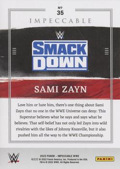 2022 Panini Impeccable WWE #35 Sami Zayn Back