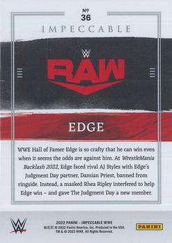2022 Panini Impeccable WWE #36 Edge Back