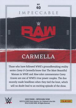 2022 Panini Impeccable WWE #40 Carmella Back