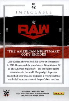 2022 Panini Impeccable WWE #42 The American Nightmare Cody Rhodes Back