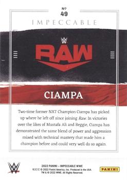 2022 Panini Impeccable WWE #49 Ciampa Back