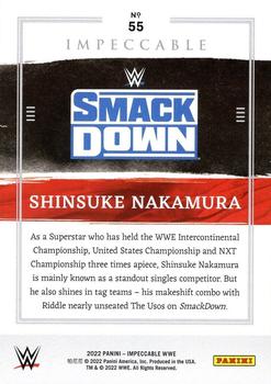 2022 Panini Impeccable WWE #55 Shinsuke Nakamura Back