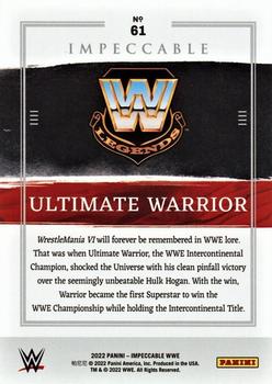2022 Panini Impeccable WWE #61 Ultimate Warrior Back