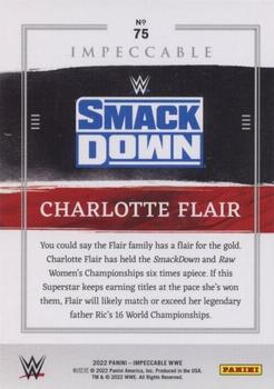 2022 Panini Impeccable WWE #75 Charlotte Flair Back