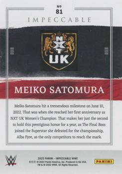 2022 Panini Impeccable WWE #81 Meiko Satomura Back