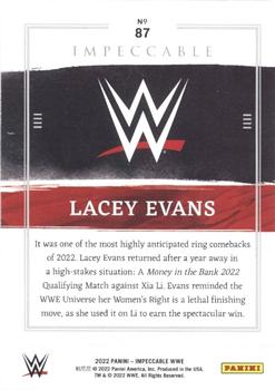 2022 Panini Impeccable WWE #87 Lacey Evans Back