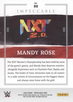 2022 Panini Impeccable WWE #99 Mandy Rose Back