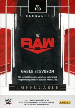 2022 Panini Impeccable WWE #103 Gable Steveson Back