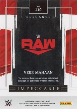 2022 Panini Impeccable WWE #110 Veer Mahaan Back