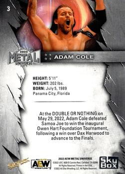 2022 SkyBox Metal Universe AEW #3 Adam Cole Back