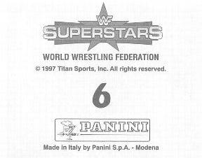 1997 Panini WWF Superstars Stickers #6 British Bulldog / The Undertaker Back