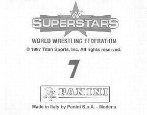 1997 Panini WWF Superstars Stickers #7 British Bulldog / The Undertaker Back