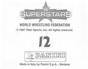 1997 Panini WWF Superstars Stickers #12 Steve Austin / The Undertaker Back