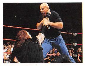 1997 Panini WWF Superstars Stickers #14 Steve Austin / The Undertaker Front
