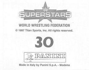 1997 Panini WWF Superstars Stickers #30 Psycho Sid / The Undertaker Back