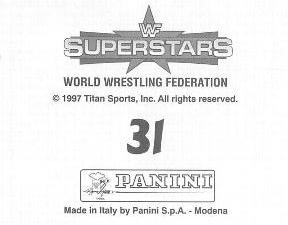 1997 Panini WWF Superstars Stickers #31 Psycho Sid / The Undertaker Back