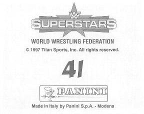1997 Panini WWF Superstars Stickers #41 Steve Austin / Bret Hart Back