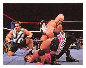 1997 Panini WWF Superstars Stickers #44 Steve Austin / Bret Hart Front