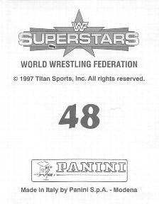 1997 Panini WWF Superstars Stickers #48 Steve Austin / Bret Hart Back