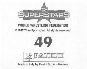 1997 Panini WWF Superstars Stickers #49 Steve Austin / Mankind Back