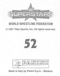 1997 Panini WWF Superstars Stickers #52 Steve Austin / British Bulldog Back