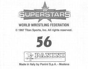 1997 Panini WWF Superstars Stickers #56 Goldust / Savio Vega Back