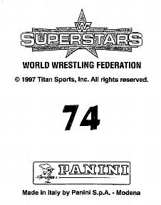 1997 Panini WWF Superstars Stickers #74 Bret Hart / Steve Austin Back