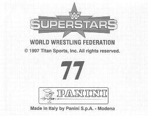 1997 Panini WWF Superstars Stickers #77 Mankind / Steve Austin Back